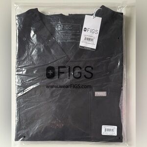 FIGS Men's Leon Long Sleeve Scrub Top Black Size Medium NEW